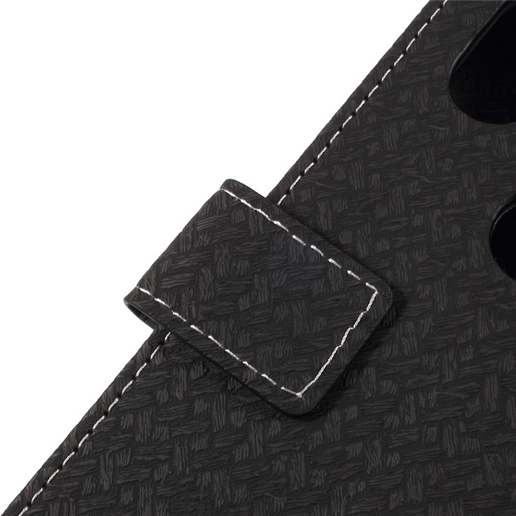 Woven Texture Wallet Stand Leather Phone Case for Wiko View2 - Black-7