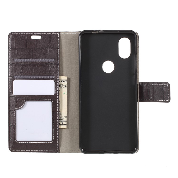 Vintage Crocodile Texture Wallet Stand Leather Case for Wiko View2 - Black-10
