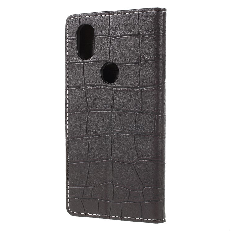 Vintage Crocodile Texture Wallet Stand Leather Case for Wiko View2 - Black-2
