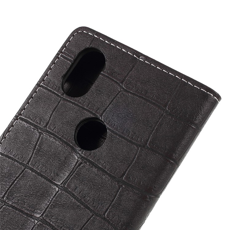 Vintage Crocodile Texture Wallet Stand Leather Case for Wiko View2 - Black-5