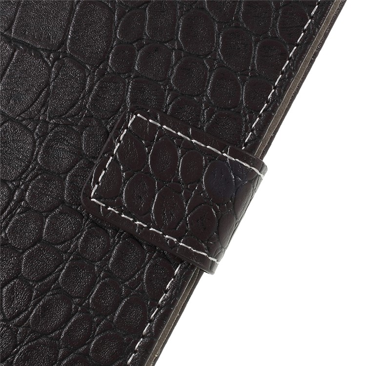 Vintage Crocodile Texture Wallet Stand Leather Case for Wiko View2 - Black-6