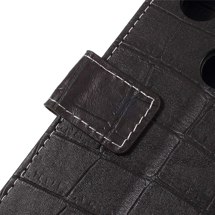 Vintage Crocodile Texture Wallet Stand Leather Case for Wiko View2 - Black-7