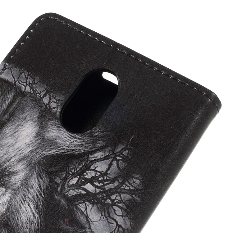 Pattern Printing Stand Leather Wallet Mobile Case for Wiko Lenny 5 - Fierce Wolf-5