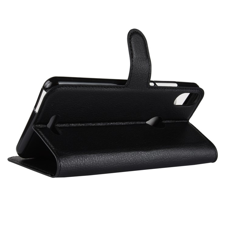 Litchi Texture Wallet Stand Leather Case for Wiko View Max - Black-5