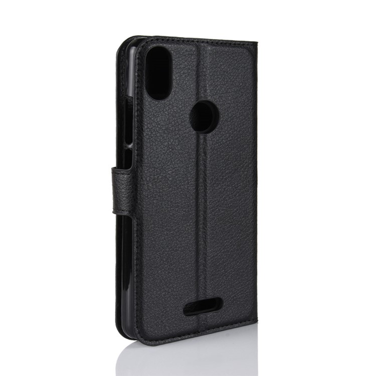 Litchi Texture Wallet Stand Leather Case for Wiko View Max - Black-6