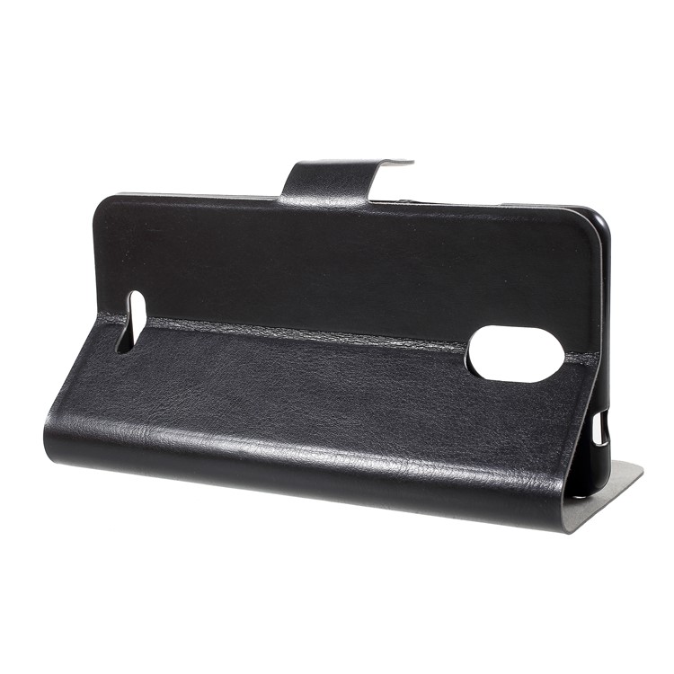 Crazy Horse Wallet Magnetic Stand Leather Case (Built-in Steel Sheet) for Wiko Ciew Go - Black-4