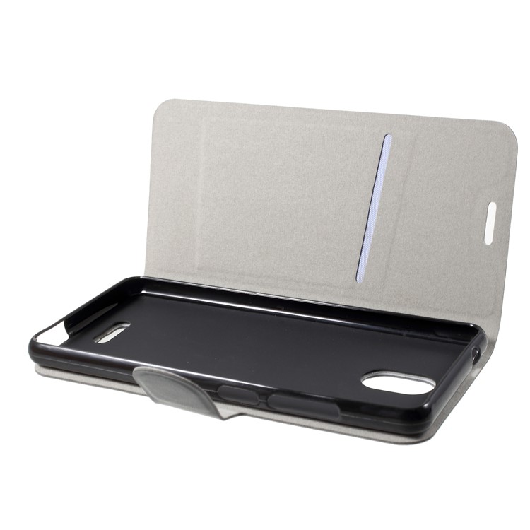 Crazy Horse Wallet Magnetic Stand Leather Case (Built-in Steel Sheet) for Wiko Ciew Go - Black-5