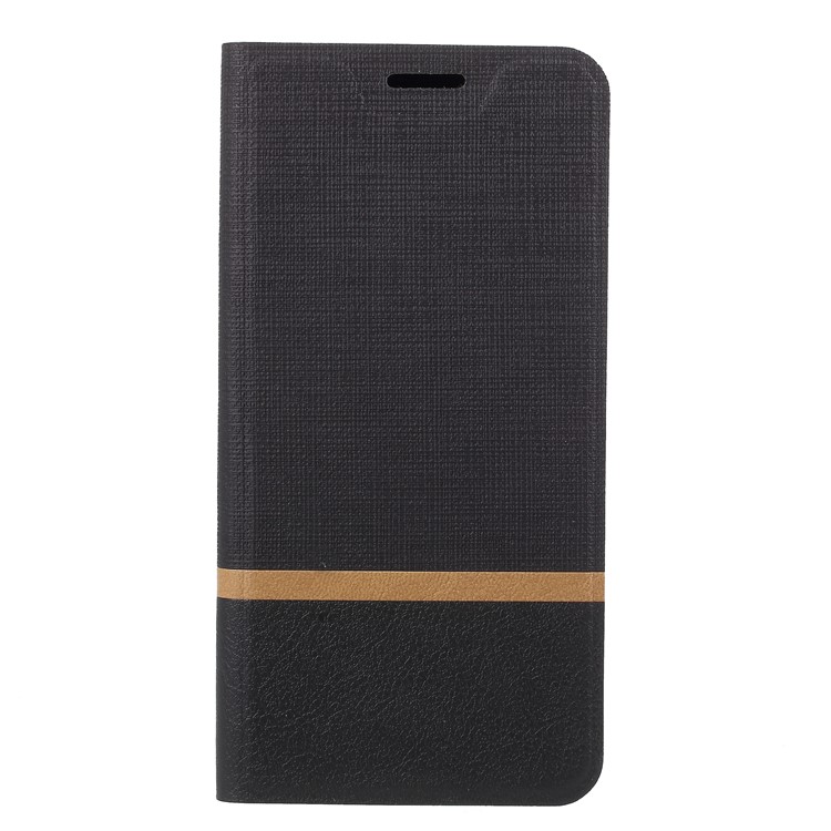 Cross Pattern Leather Card Holder Phone Cover (Built-in Steel Sheet) for Wiko Ciew Go - Black-2