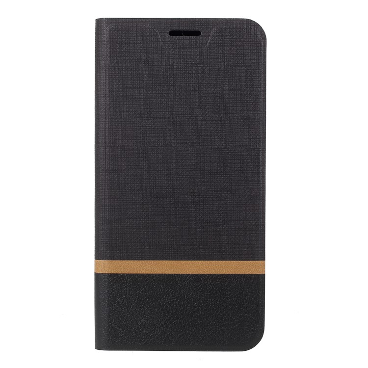 Cross Pattern Leather Card Holder Phone Cover (Built-in Steel Sheet) for Wiko View Max - Black-2