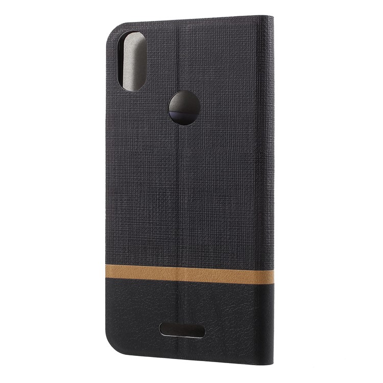 Cross Pattern Leather Card Holder Phone Cover (Built-in Steel Sheet) for Wiko View Max - Black-3