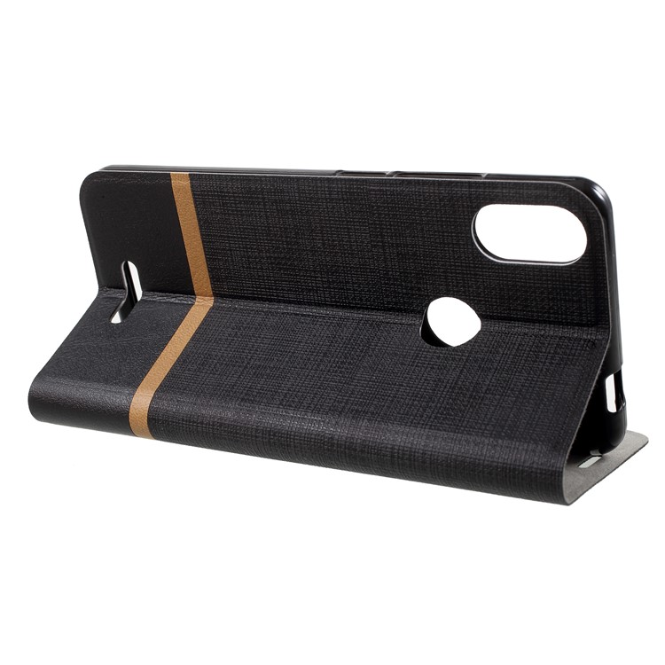 Cross Pattern Leather Card Holder Phone Cover (Built-in Steel Sheet) for Wiko View Max - Black-4