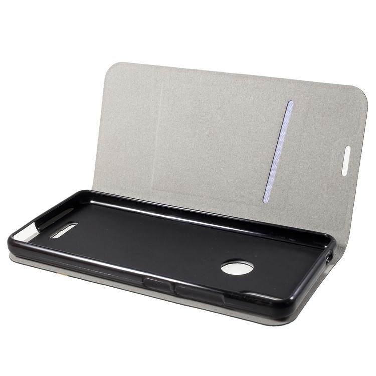 Cross Pattern Leather Card Holder Phone Cover (Built-in Steel Sheet) for Wiko View Max - Black-5