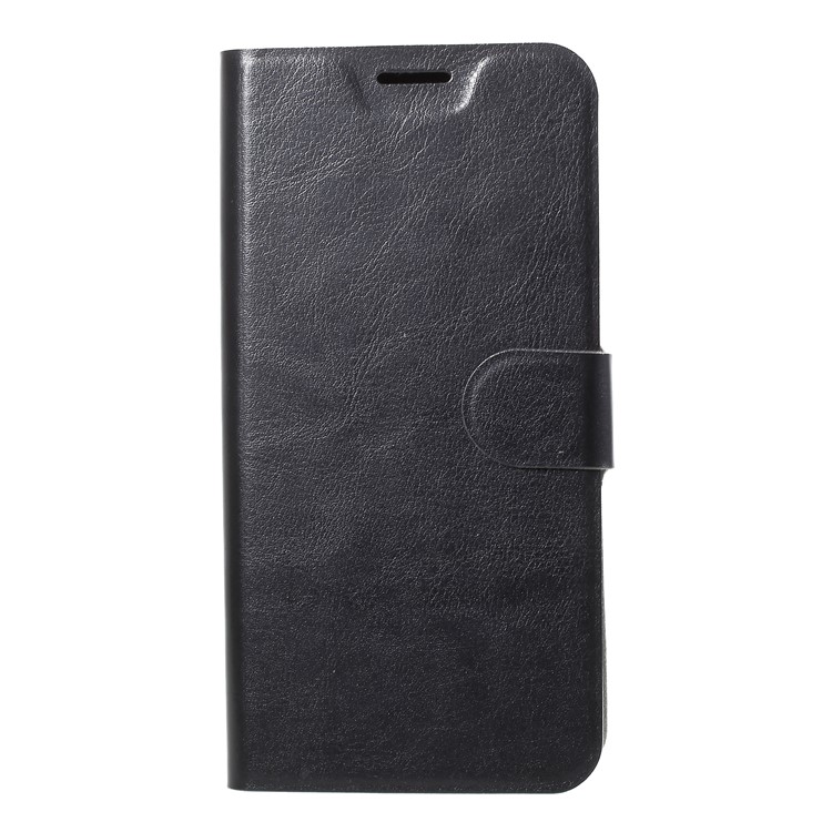 Crazy Horse Wallet Magnetic Stand Leather Case (Built-in Steel Sheet) for Wiko View Max - Black-2