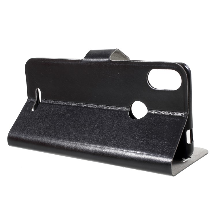 Crazy Horse Wallet Magnetic Stand Leather Case (Built-in Steel Sheet) for Wiko View Max - Black-4