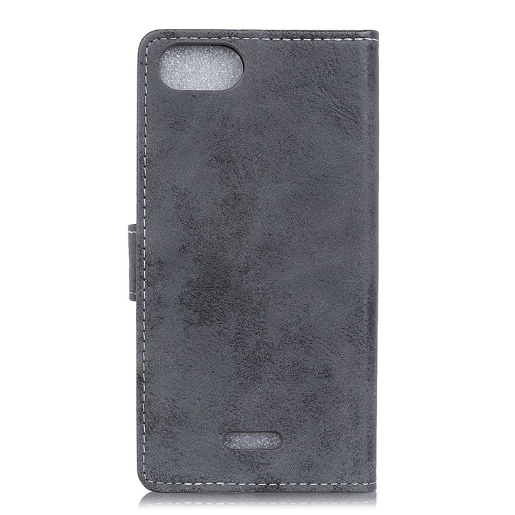Vintage Style Wallet Stand Leather Protective Case for Wiko Tommy3 - Grey-5