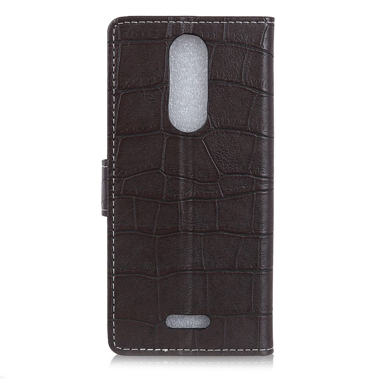 Crocodile Texture Vintage Leather Wallet Stand Case for Wiko View Lite - Black-3