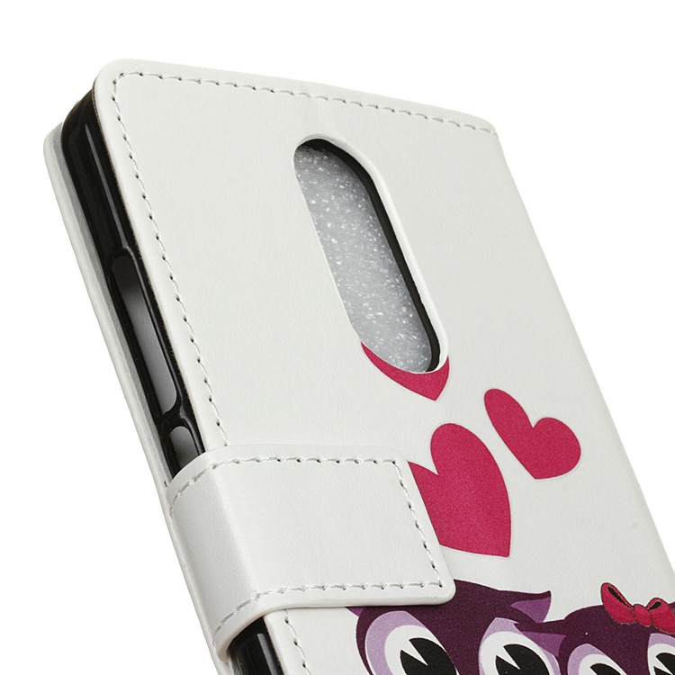 Pattern Printing Stand Leather Wallet Mobile Case for Wiko View Lite - Sweet Owl Family-4