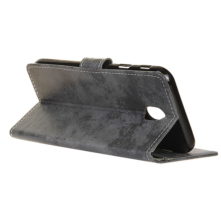 (Vintage Style) PU Leather Stand Wallet Case for Wiko Sunny3 Mini - Black-6