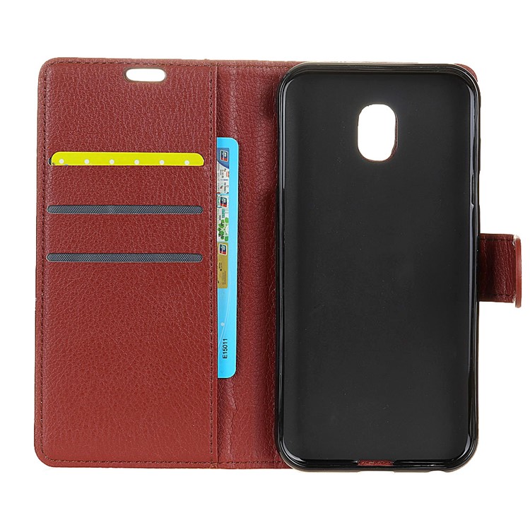 Litchi Skin Leather Protection Accessory Case for Wiko Sunny3 Mini - Brown-5