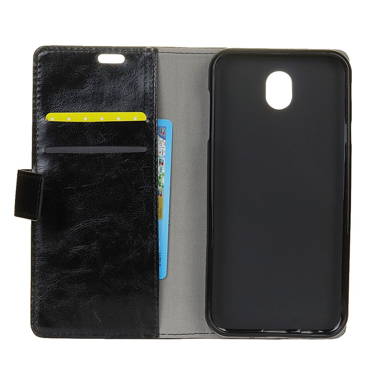 Crazy Horse Leather Wallet Phone Case for Wiko Sunny3 Mini - Black-4
