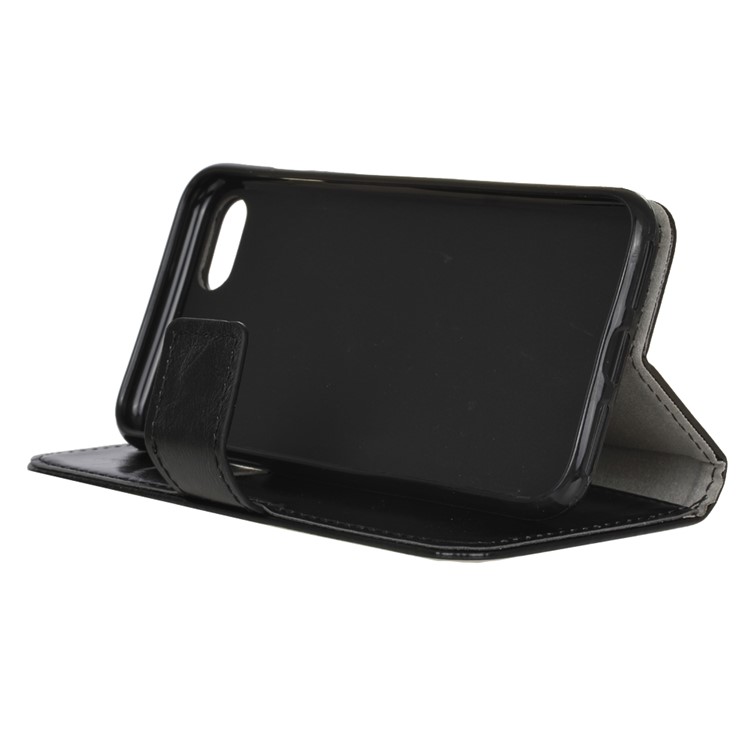 Crazy Horse Texture Wallet Stand PU Leather Case for Wiko Sunny3 - Black-6