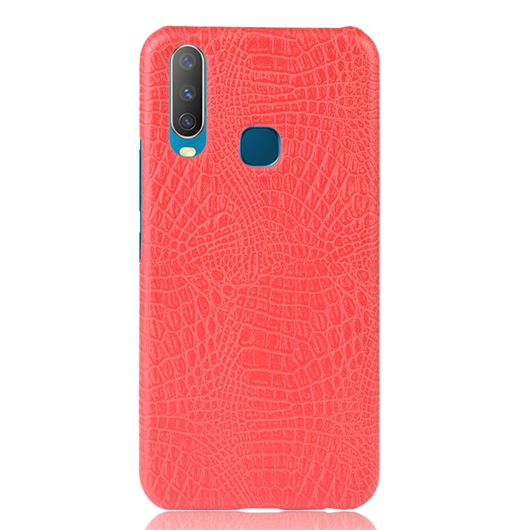 Crocodile Texture PU Leather Coated PC Phone Case for vivo Y17/Y3 - Red-2