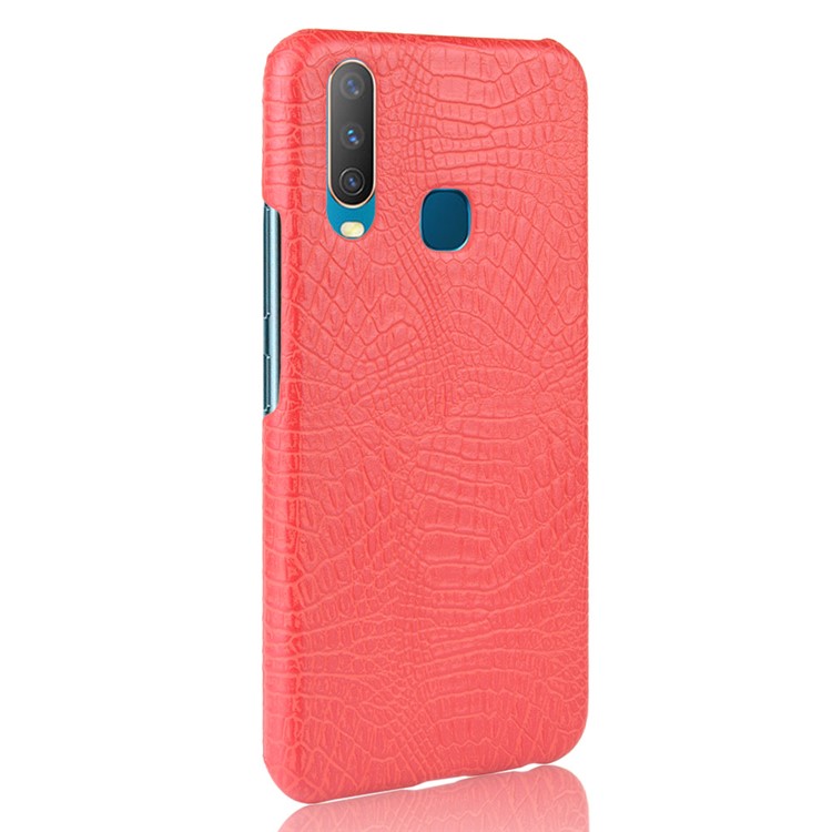 Crocodile Texture PU Leather Coated PC Phone Case for vivo Y17/Y3 - Red-3