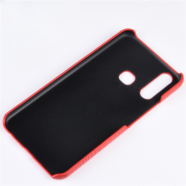 Crocodile Texture PU Leather Coated PC Phone Case for vivo Y17/Y3 - Red-4