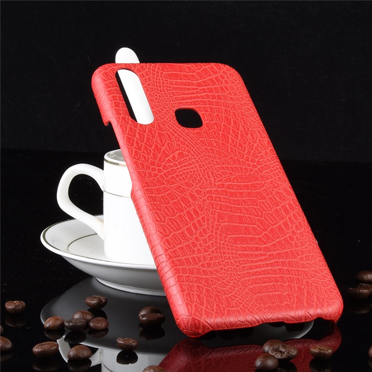 Crocodile Texture PU Leather Coated PC Phone Case for vivo Y17/Y3 - Red-5