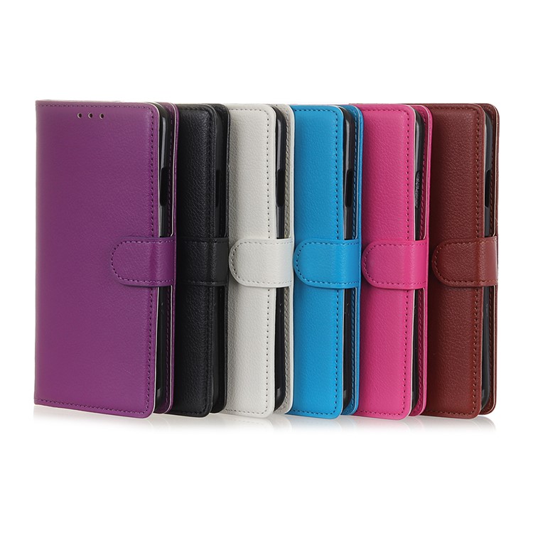 Litchi Skin PU Leather Wallet Case for Wiko Jerry 4 - Brown-12