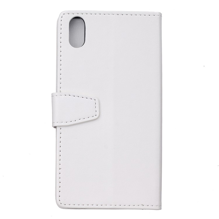 Crazy Horse Leather Wallet Stand Case for Wiko Jerry 4 - White-10