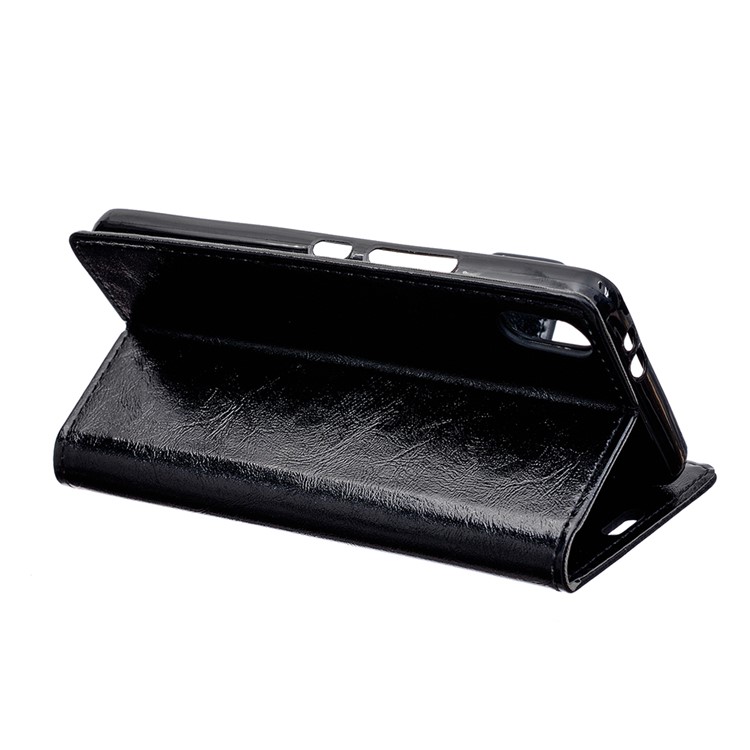 Crazy Horse Leather Wallet Stand Case for Wiko Jerry 4 - Black-4