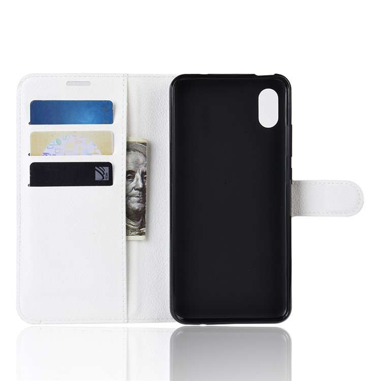 Litchi Texture Wallet Leather Stand Phone Case for Wiko Jerry 4 - White-3