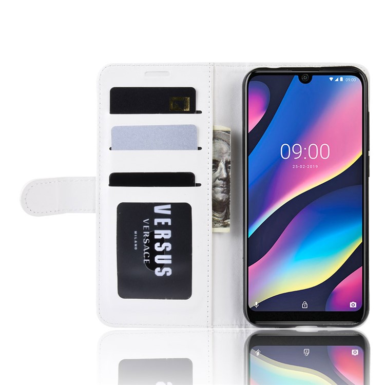 PU Leather Stand Wallet Flip Mobile Phone Case for Wiko View 3 - White-5