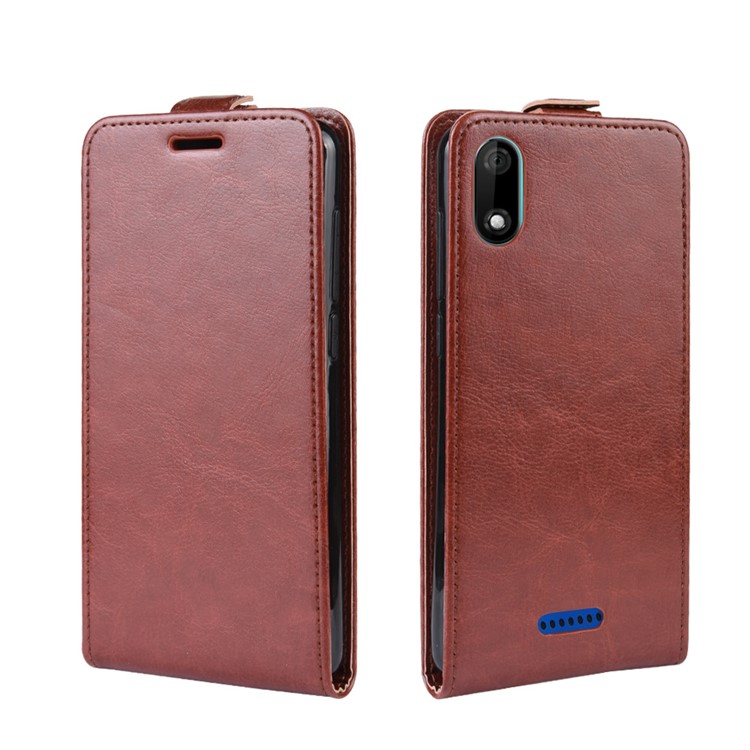 Crazy Horse Vertical Flip Leather Protective Case Shell for Wiko Y60 - Brown-4