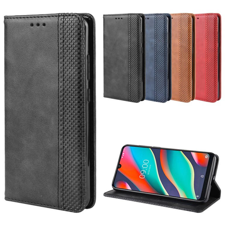 Auto-absorbed Vintage Style PU Leather Wallet Phone Case Shell for Wiko View 3 - Black-12