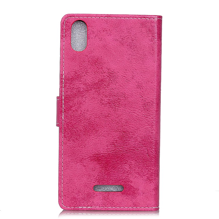 Vintage Style Leather Wallet Case for Wiko Sunny 4 Plus - Rose-3