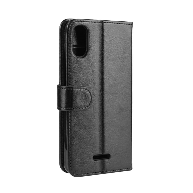 Estojo De Couro Louco Carteira Cavalo Para Wiko Ensolarado 4 Plus - Preto-4