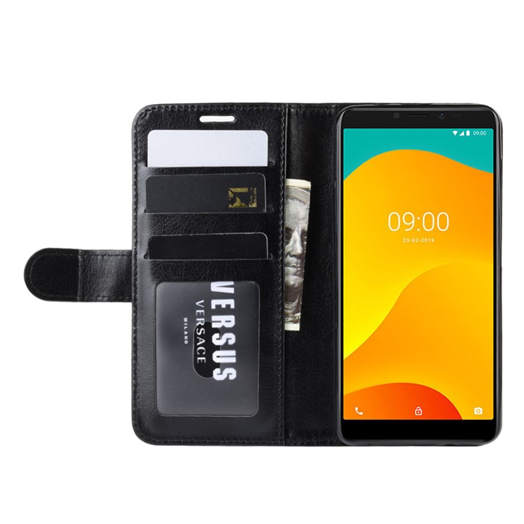 Estojo De Couro Louco Carteira Cavalo Para Wiko Ensolarado 4 Plus - Preto-7