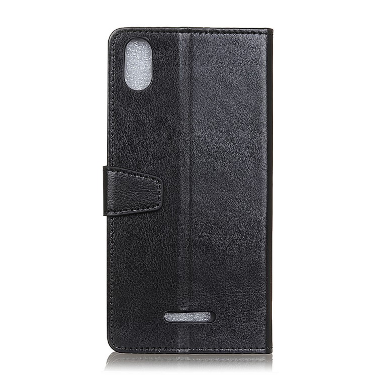 Leather Phone Casing Wallet Stand Cover for Wiko Y50 - Black-11