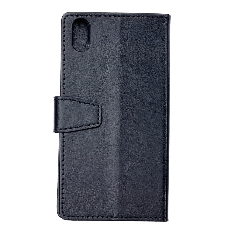 Crazy Horse Leather Wallet Stand Phone Case for Wiko Y70 - Black-10