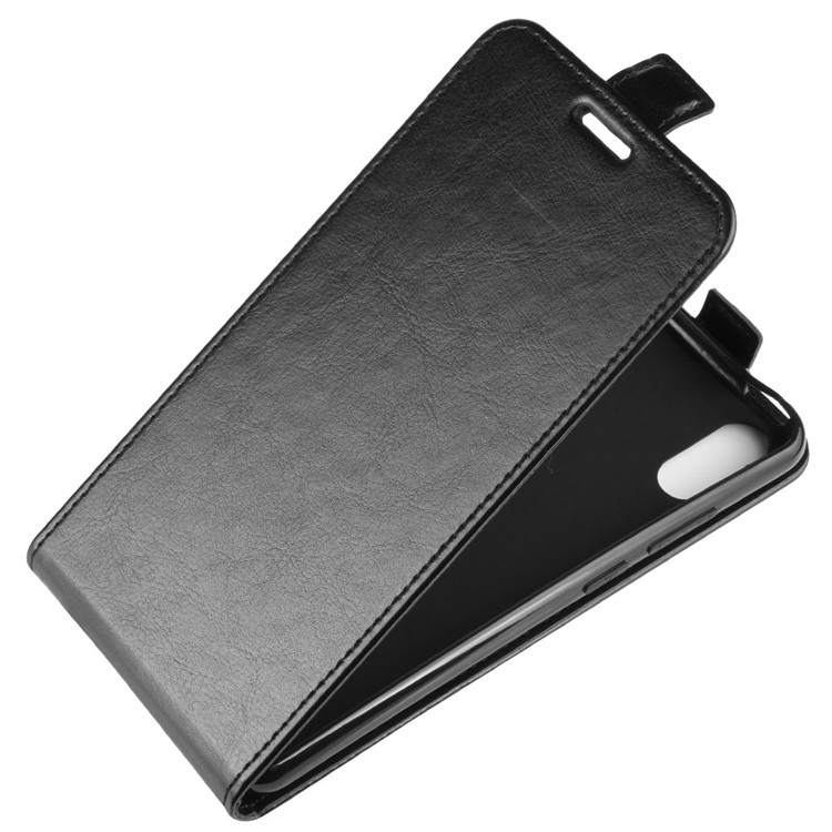 Vertical Flip with Card Slot Leather Mobile Shell for Wiko Y70 - Black-3