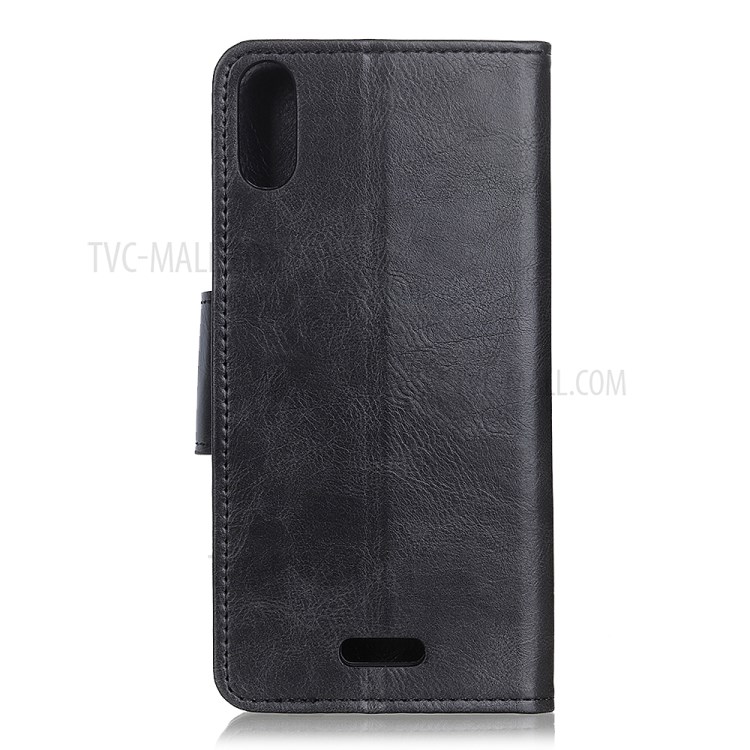 Crazy Horse PU Leather Wallet Stand Case for Wiko Y61 - Black-3