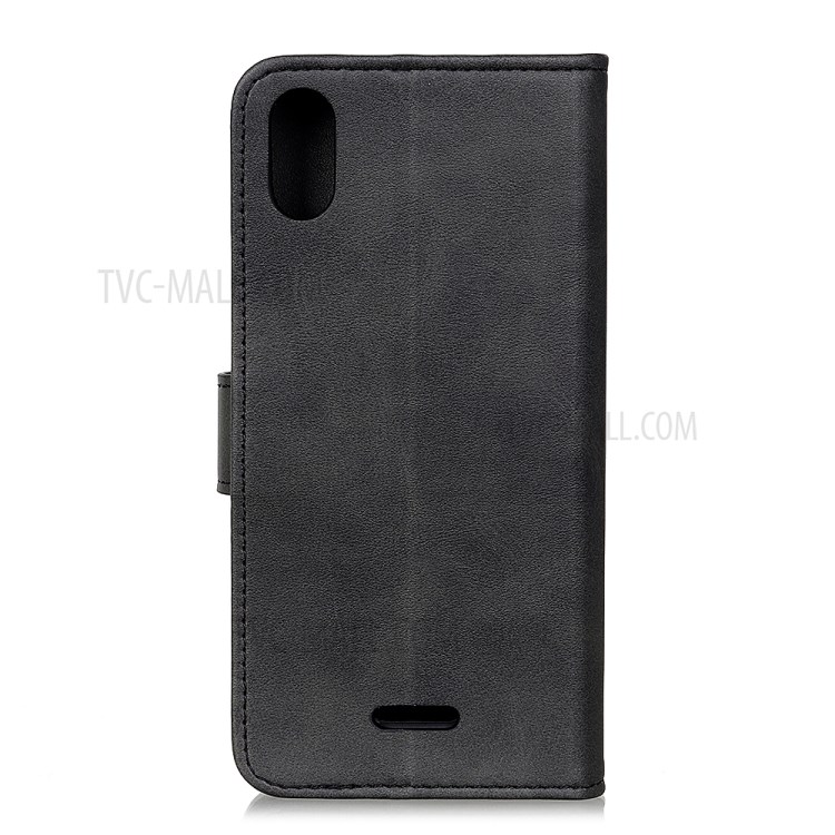 Matte Skin Leather Wallet Case for Wiko Y61 - Black-4