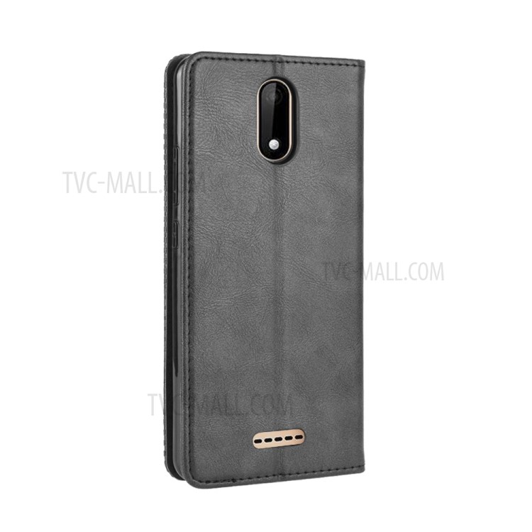 Vintage Style Leather Wallet Stand Case for Wiko Sunny5 - Black-8