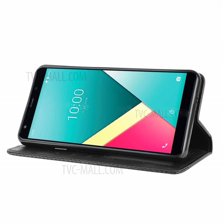 Vintage Style Leather Wallet Case for Wiko Y61 - Black-7