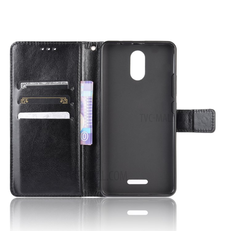 Crazy Horse Leather Wallet Case for Wiko Sunny5 - Black-4