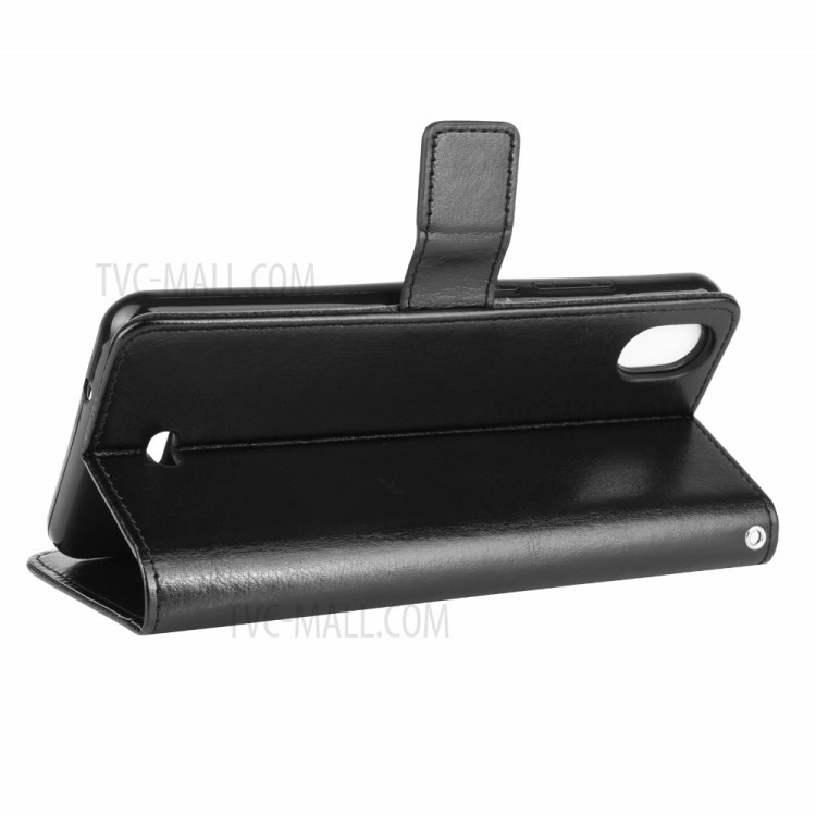 Crazy Horse Leather Wallet Stand Case for Wiko Y61 - Black-6