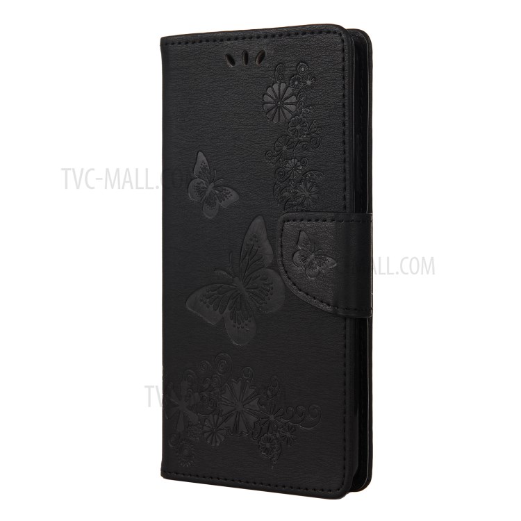 Imprint Butterflies Wallet Stand Flip Leather Phone Shell for Wiko Sunny5 - Black-2