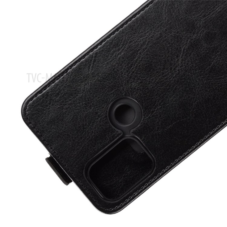 Vertical Flip Crazy Horse Texture Built In Card Holder Leather Cover for Wiko View 5 - Black-3